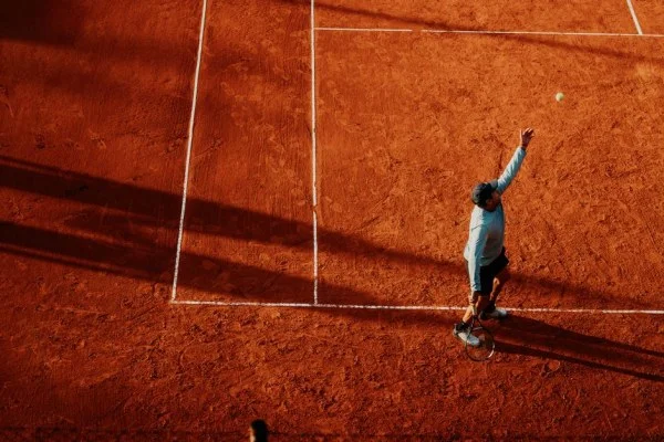 professional tennis player serving